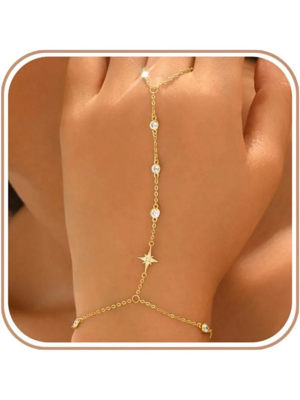 925 Sterling Silver Hand Chain Bracelet for Women - Elegant, Adjustable